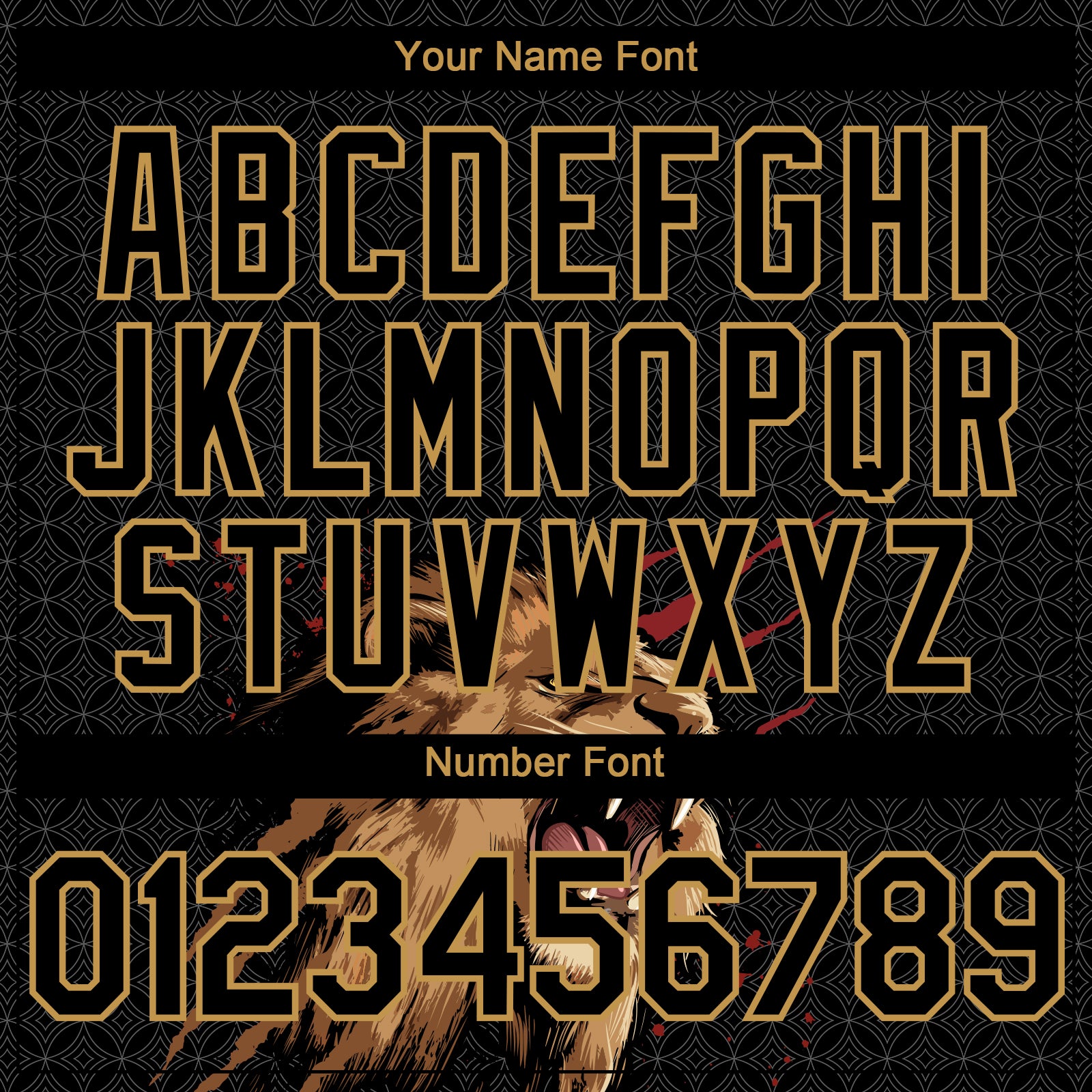 Custom Black Old Gold 3D Pattern Design Animal Lion Authentic Baseball Jersey