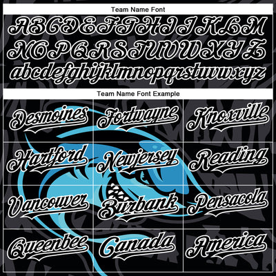 Custom Black White 3D Pattern Design Animal Shark Authentic Baseball Jersey