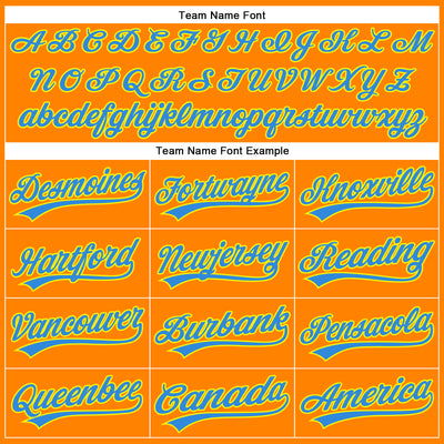 Custom Bay Orange Electric Blue-Light Yellow 3D Pattern Design Champion Trophy Authentic Baseball Jersey