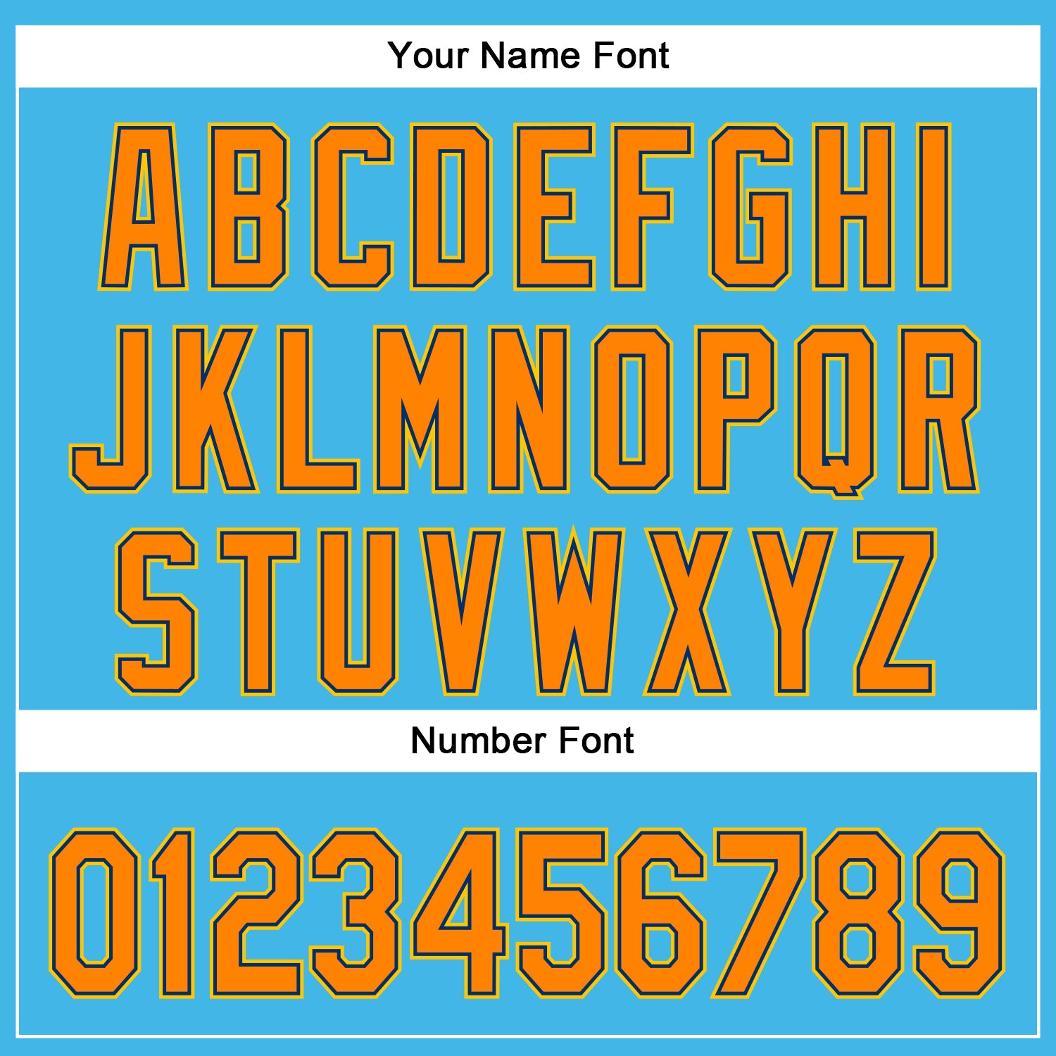 Custom Sky Blue Bay Orange US Navy Blue-Yellow 3D Pattern Design Champion Trophy Authentic Baseball Jersey