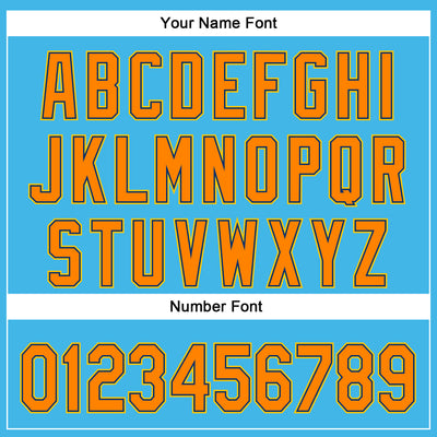 Custom Sky Blue Bay Orange US Navy Blue-Yellow 3D Pattern Design Champion Trophy Authentic Baseball Jersey