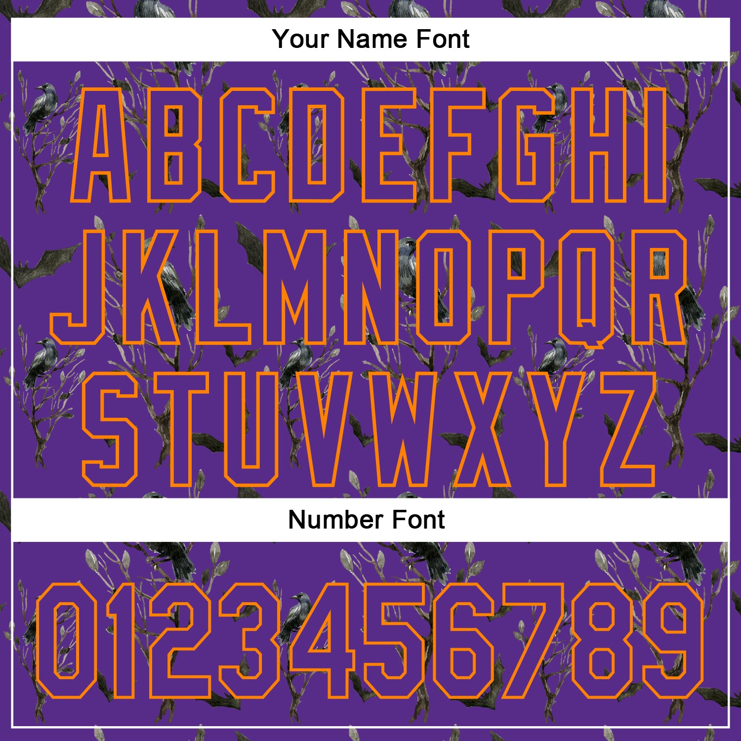 Custom Purple Bay Orange 3D Pattern Halloween Authentic Baseball Jersey