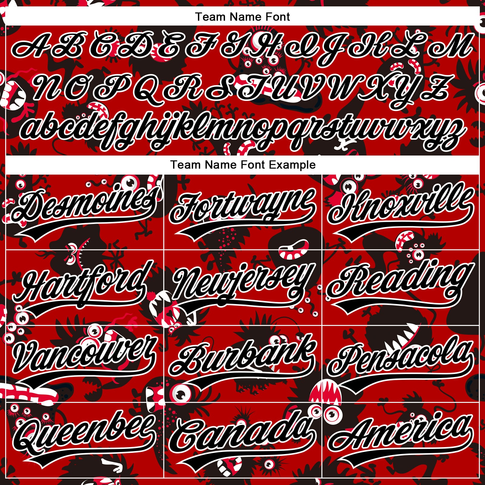 Custom Red Black-White 3D Pattern Halloween Authentic Baseball Jersey
