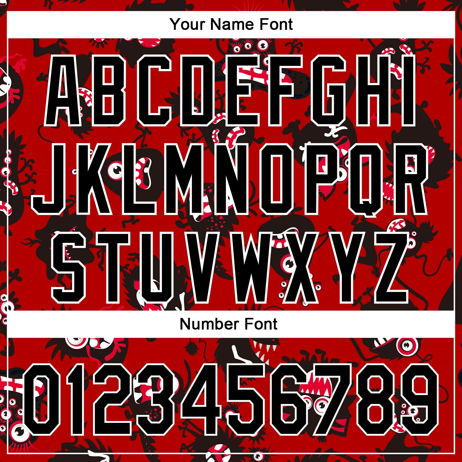 Custom Red Black-White 3D Pattern Halloween Authentic Baseball Jersey