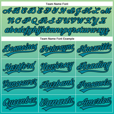 Custom Pea Green Teal-Black 3D Halloween Authentic Baseball Jersey