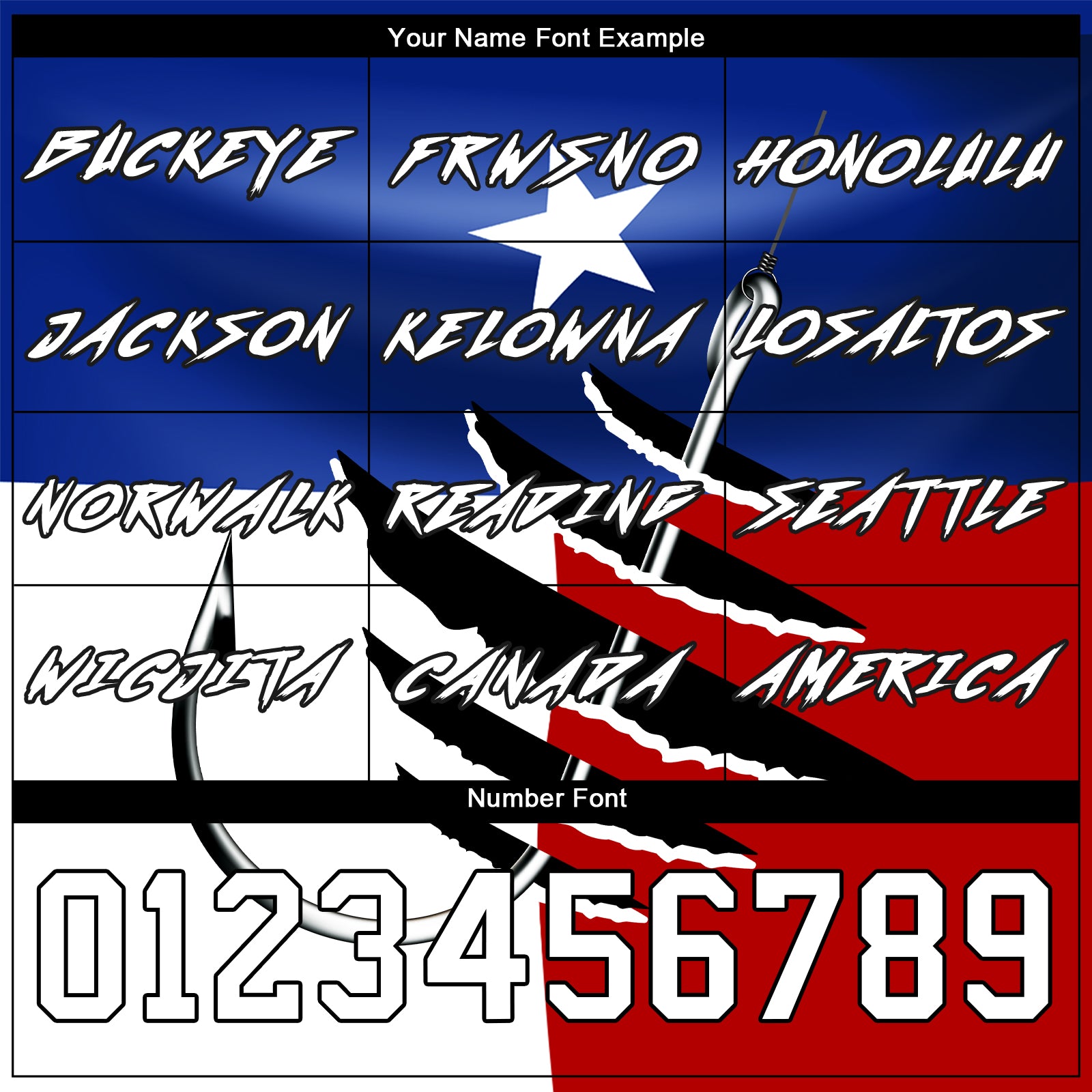 Custom Royal Black-Red 3D Texas Flag And Fish Hook Fishing Sports Pullover Sweatshirt Hoodie