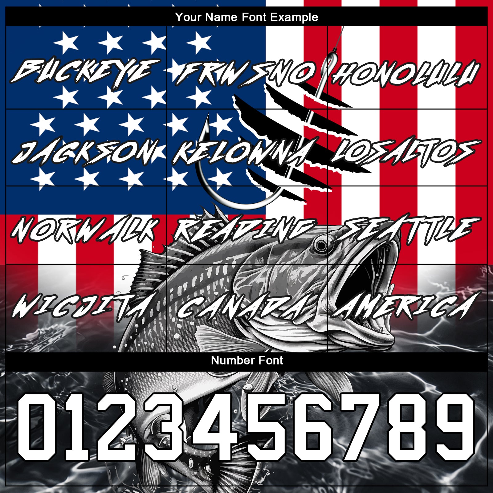 Custom Red US Navy Blue-Black 3D American Flag And Largemouth Bass Fish Fishing Sports Pullover Sweatshirt Hoodie