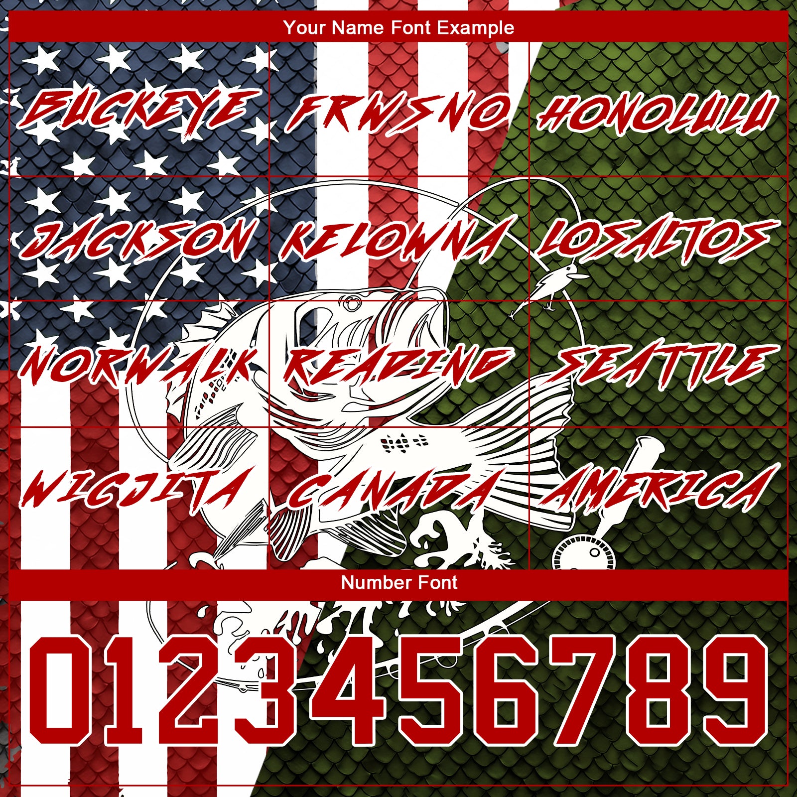 Custom Navy Red-Aurora Green 3D American Flag And Smallmouth Bass Fish Fishing Sports Pullover Sweatshirt Hoodie