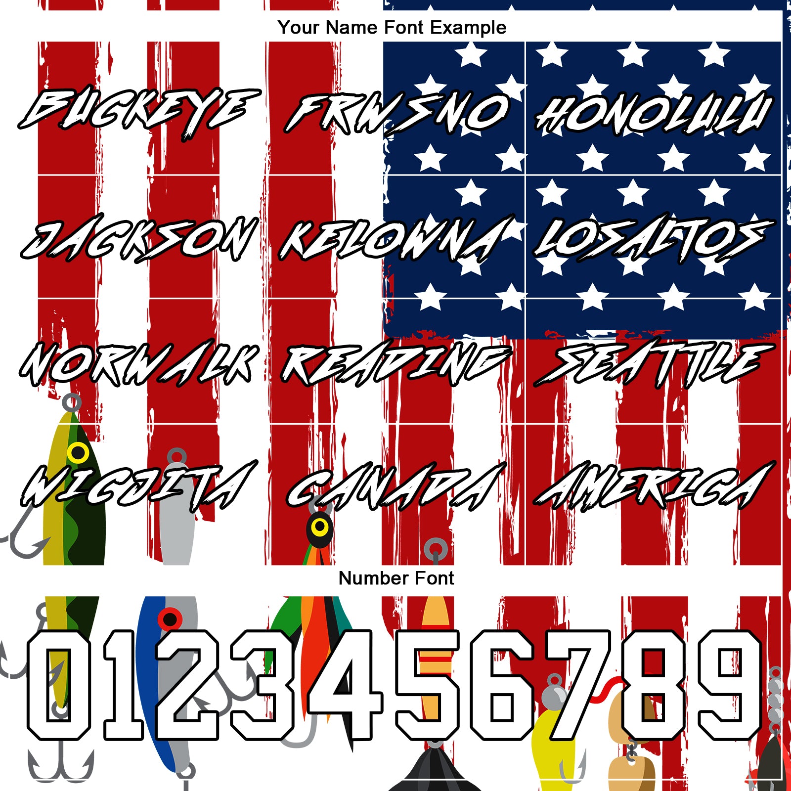 Custom White US Navy Blue Red-Black 3D American Flag And Fish Hook Fishing Bait Sports Pullover Sweatshirt Hoodie