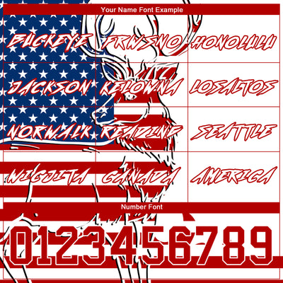 Custom White Red-US Navy Blue 3D American Flag And Deer Hunting Sports Pullover Sweatshirt Hoodie