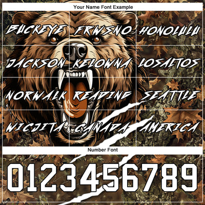 Custom Camo Black-White 3D Bear Hunting Sports Pullover Sweatshirt Hoodie