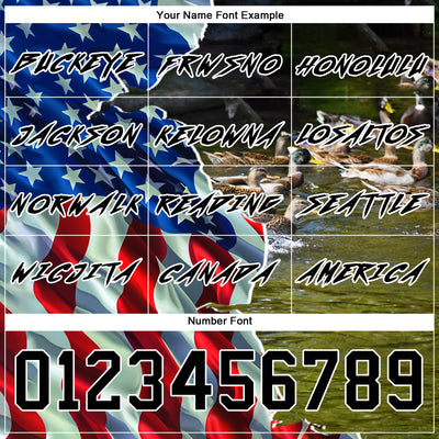 Custom Black White 3D American Flag And Duck Hunting Sports Pullover Sweatshirt Hoodie