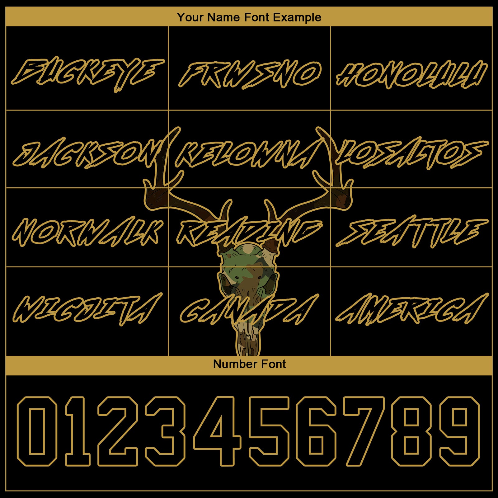 Custom Black Cmao-Old Gold 3D Deer Hunting Sports Pullover Sweatshirt Hoodie