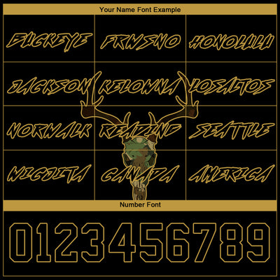 Custom Black Cmao-Old Gold 3D Deer Hunting Sports Pullover Sweatshirt Hoodie