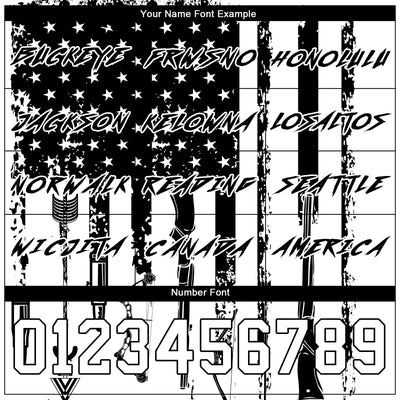 Custom Black White 3D American Flag And Hunting Tools Sports Pullover Sweatshirt Hoodie