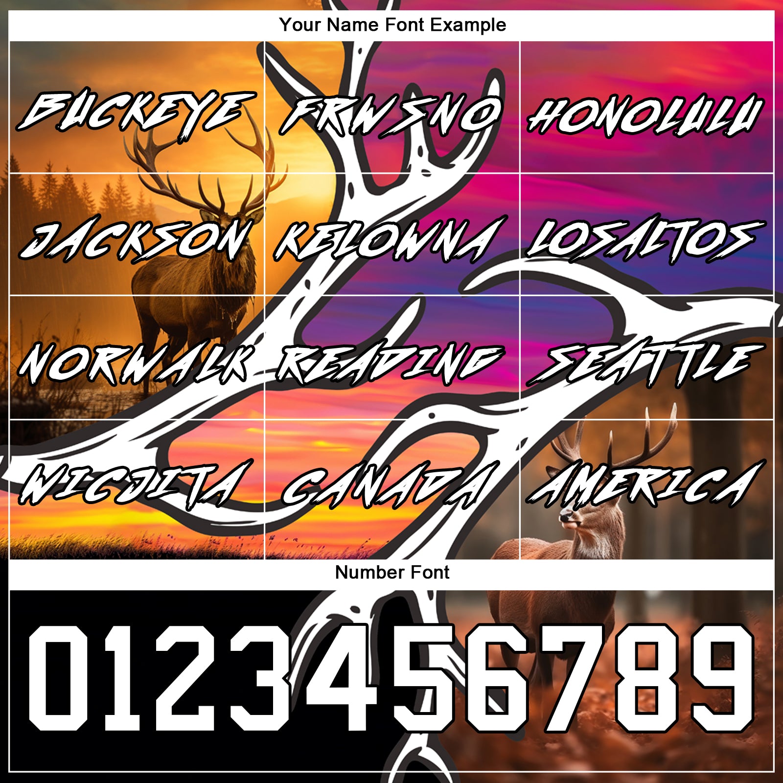 Custom Black White 3D Deer Hunting Sports Pullover Sweatshirt Hoodie