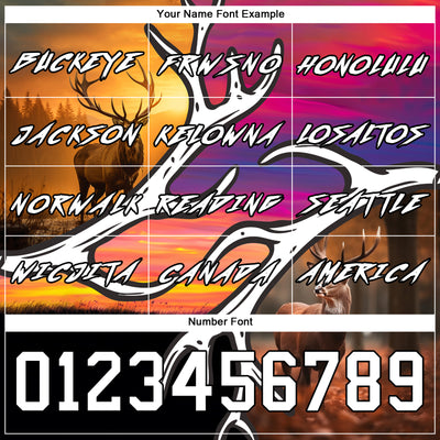 Custom Black White 3D Deer Hunting Sports Pullover Sweatshirt Hoodie