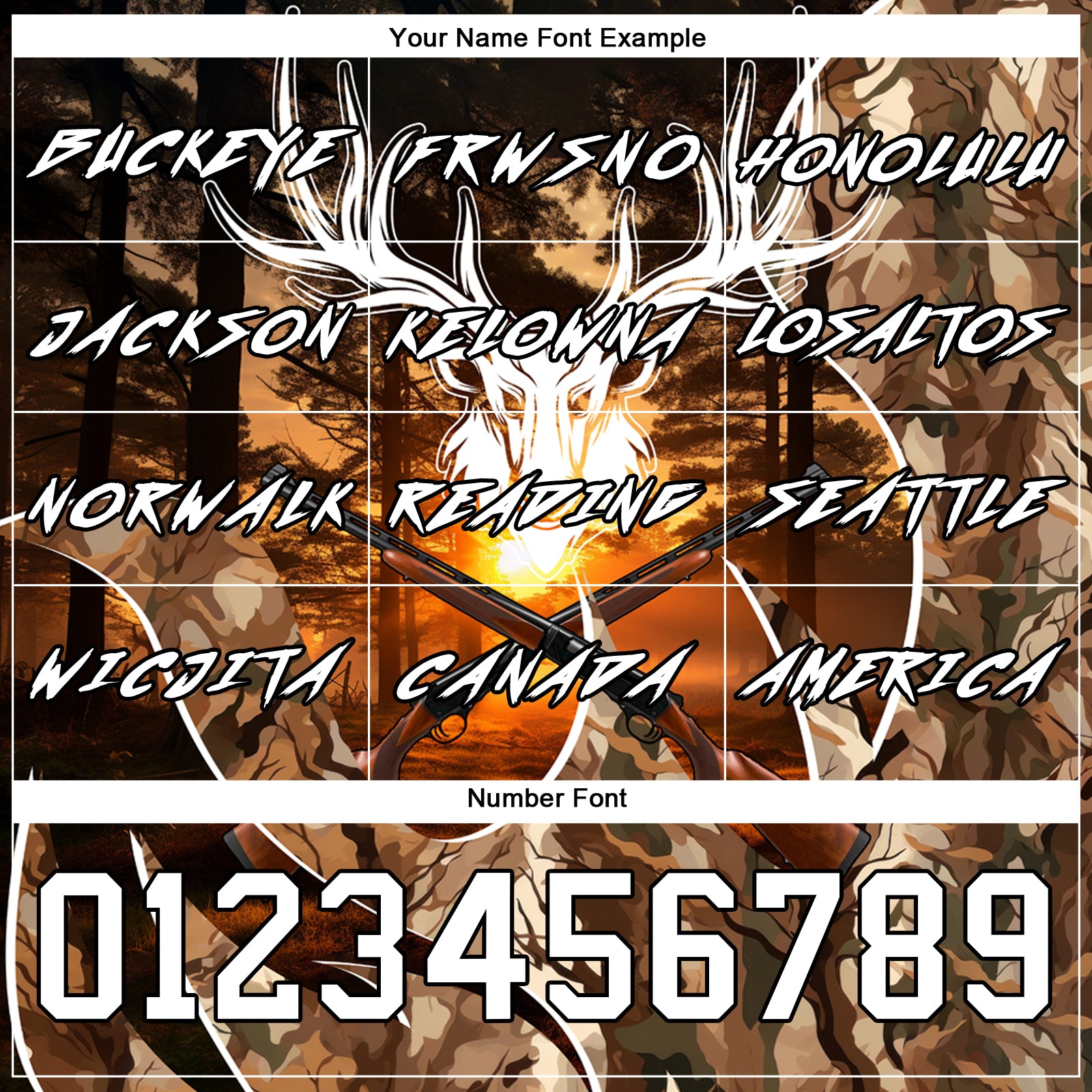 Custom Camo White-Black 3D Gun Deer Hunting Sports Pullover Sweatshirt Hoodie