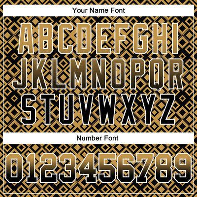 Custom Stitched Old Gold Black-White 3D Pattern Design Geometric Gradient Square Shapes Sports Pullover Sweatshirt Hoodie