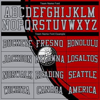 Custom Stitched Red Gray-Black 3D Golf Ball Sports Pullover Sweatshirt Hoodie