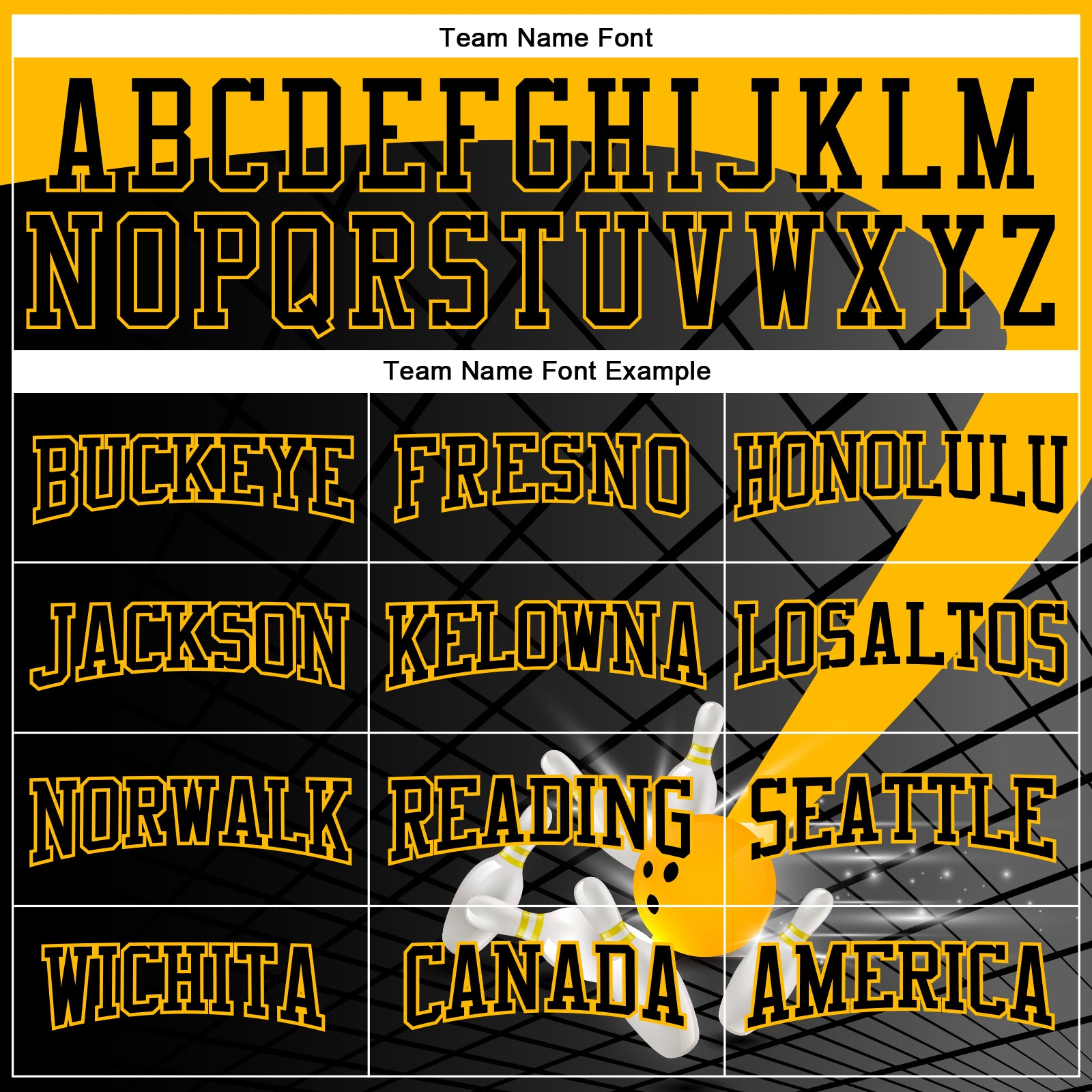 Custom Black Gold 3D Bowling Sports Pullover Sweatshirt Hoodie