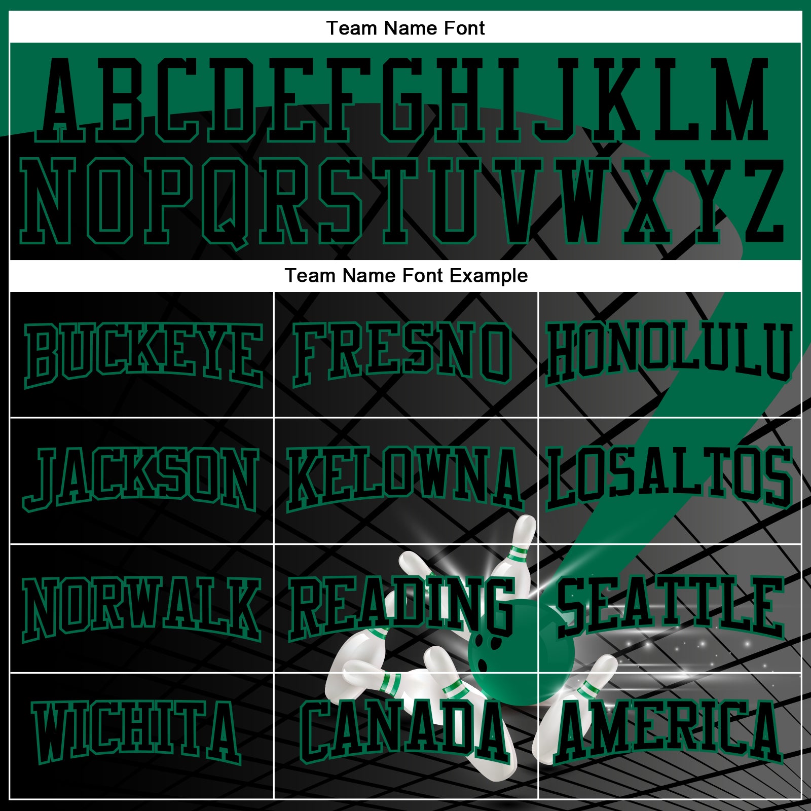 Custom Black Kelly Green 3D Bowling Sports Pullover Sweatshirt Hoodie