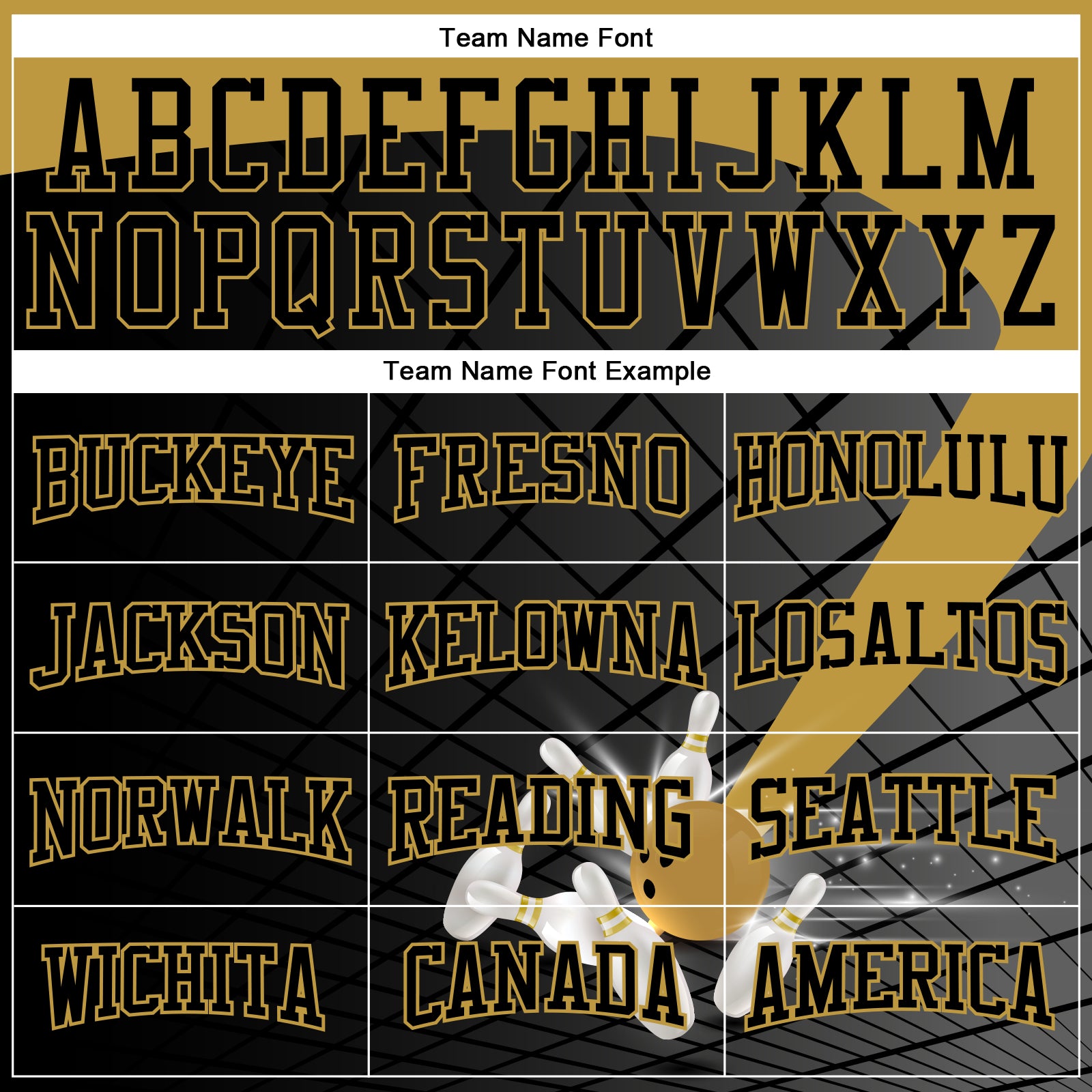 Custom Black Old Gold 3D Bowling Sports Pullover Sweatshirt Hoodie