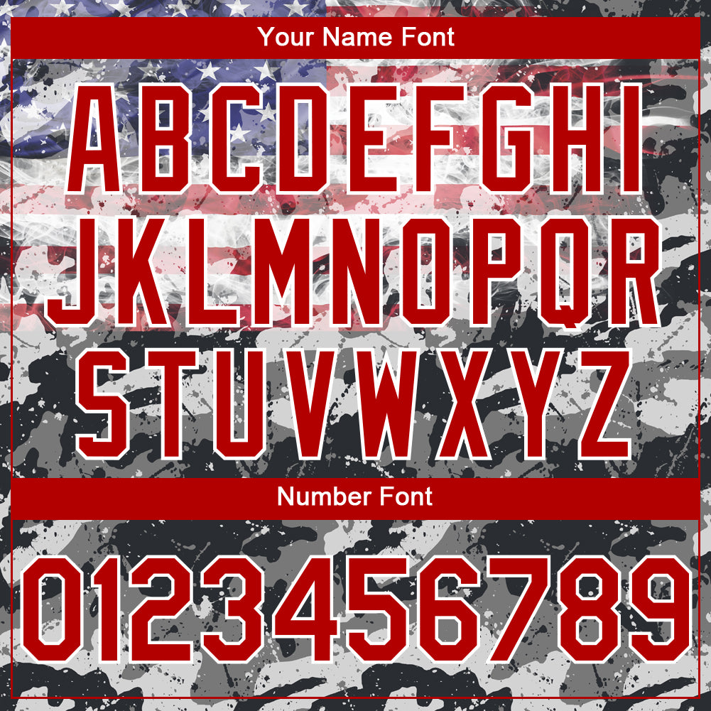 Custom Camo Red-White 3D USA Flag Sports Pullover Sweatshirt Salute To Service Hoodie