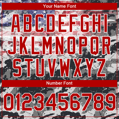 Custom Camo Red-White 3D USA Flag Sports Pullover Sweatshirt Salute To Service Hoodie