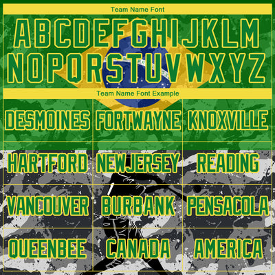 Custom Camo Grass Green-Yellow 3D Brasil Brazilian Flag Sports Pullover Sweatshirt Salute To Service Hoodie