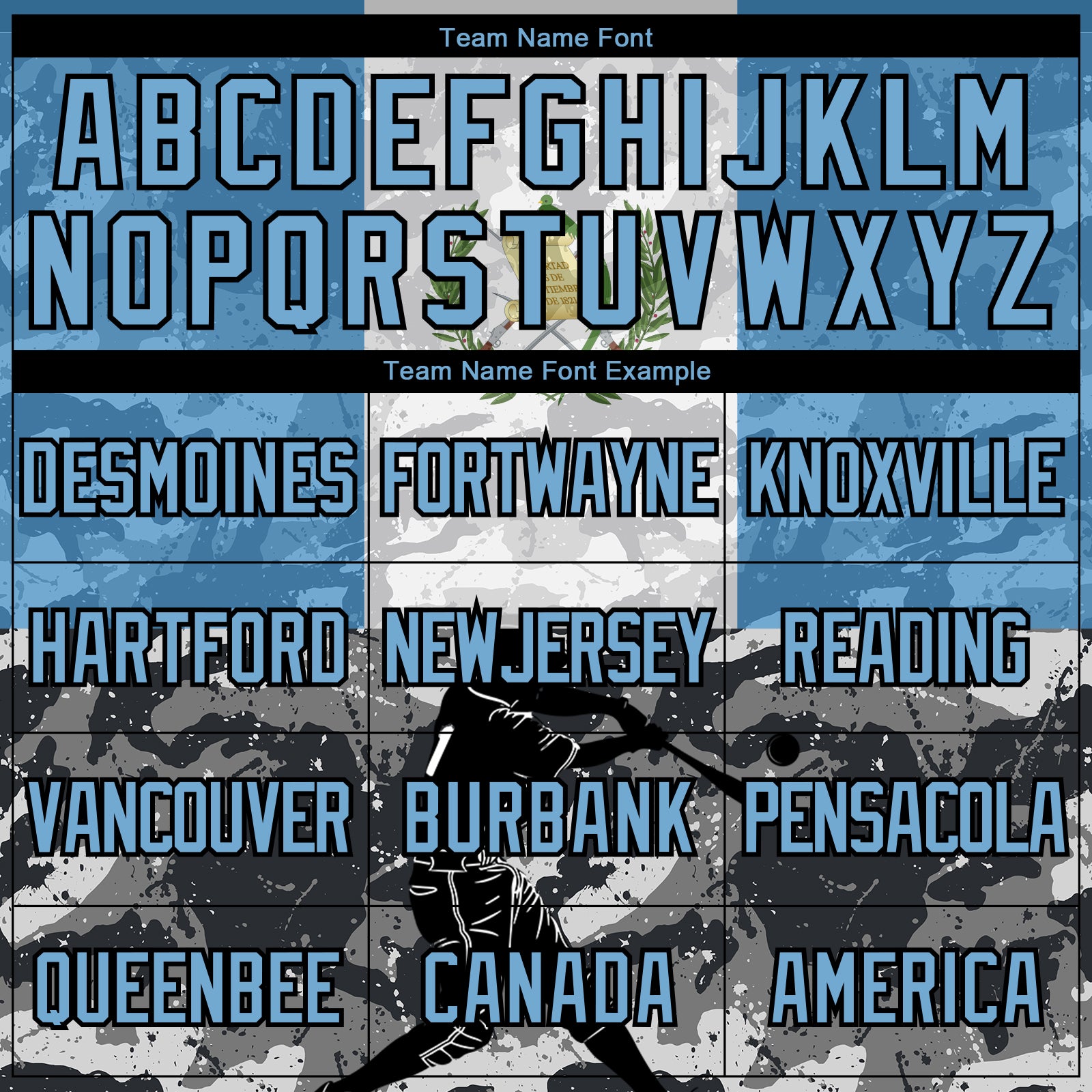 Custom Camo Light Blue-Black 3D Guatemala Guatemalan Flag Sports Pullover Sweatshirt Salute To Service Hoodie