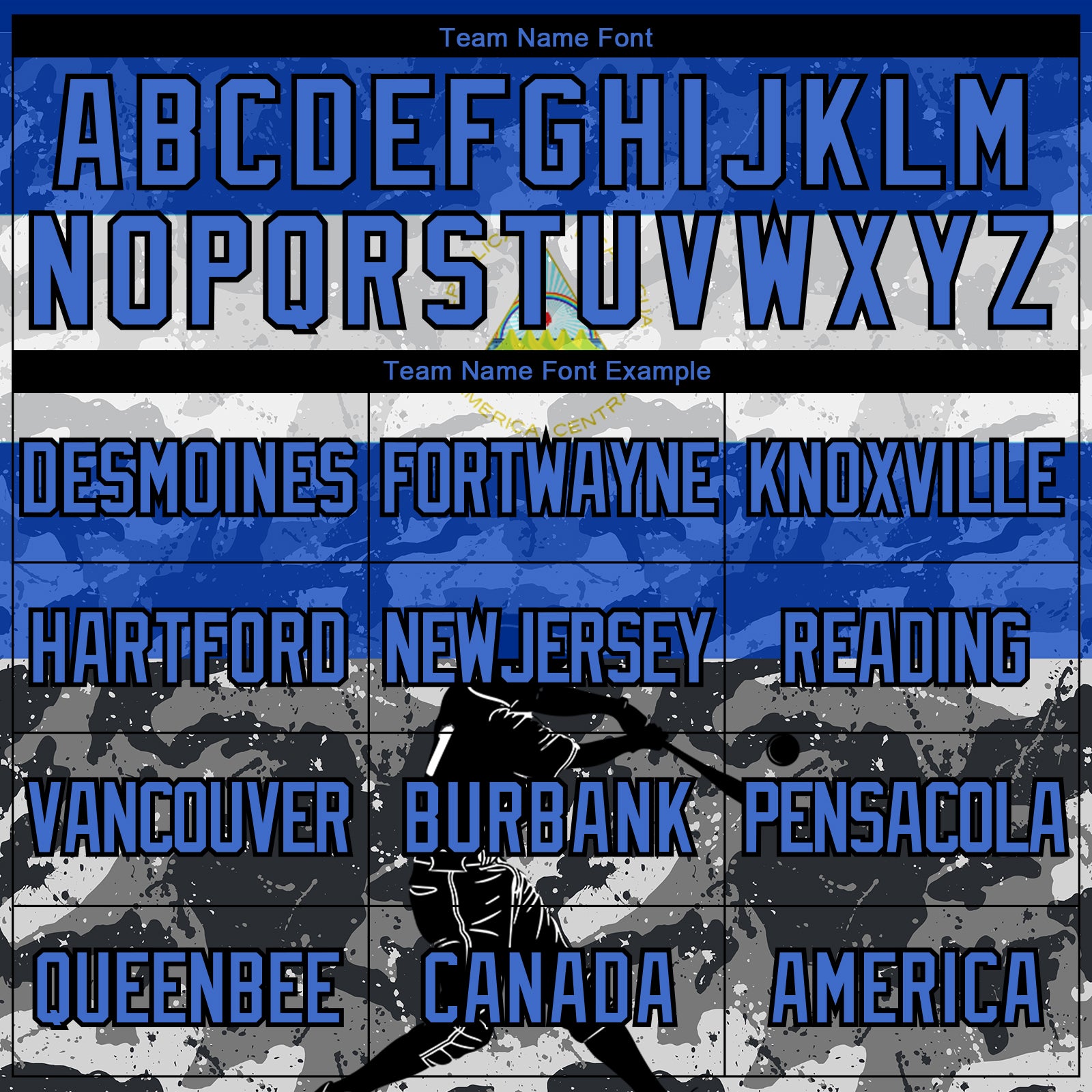 Custom Camo Powder Blue-Black 3D Nicaragua Nicaraguan Flag Sports Pullover Sweatshirt Salute To Service Hoodie