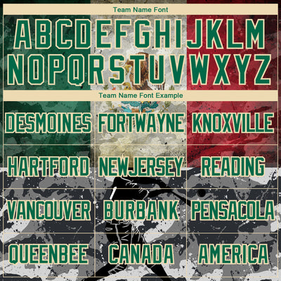 Custom Camo Kelly Green-Cream 3D Mexico Vintage Mexican Flag Sports Pullover Sweatshirt Salute To Service Hoodie