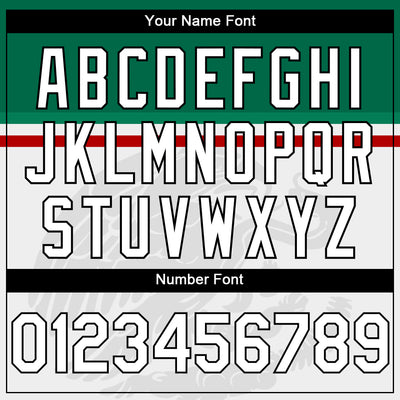 Custom White Kelly Green Red-Black 3D Mexico Mexican Flag Sports Pullover Sweatshirt Hoodie