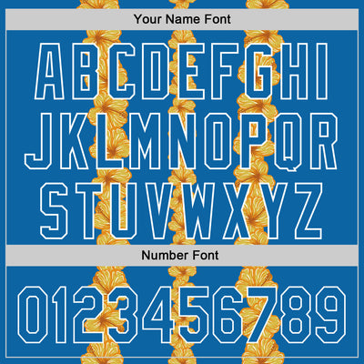 Custom Blue White 3D Tropical Hawaii Flower Authentic Baseball Jersey