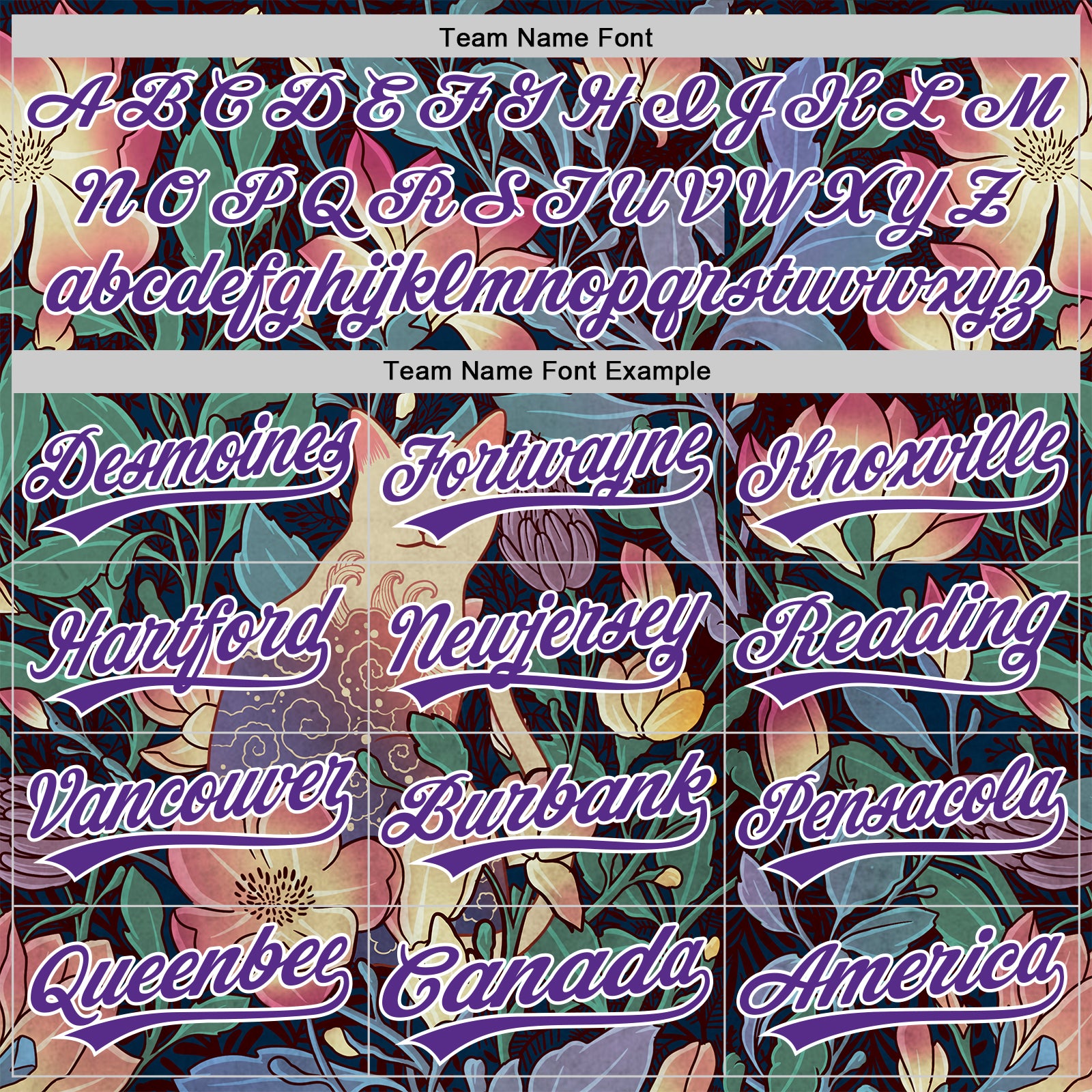 Custom Black Purple-White 3D Syntetyc Cat And Magnolia Authentic Baseball Jersey