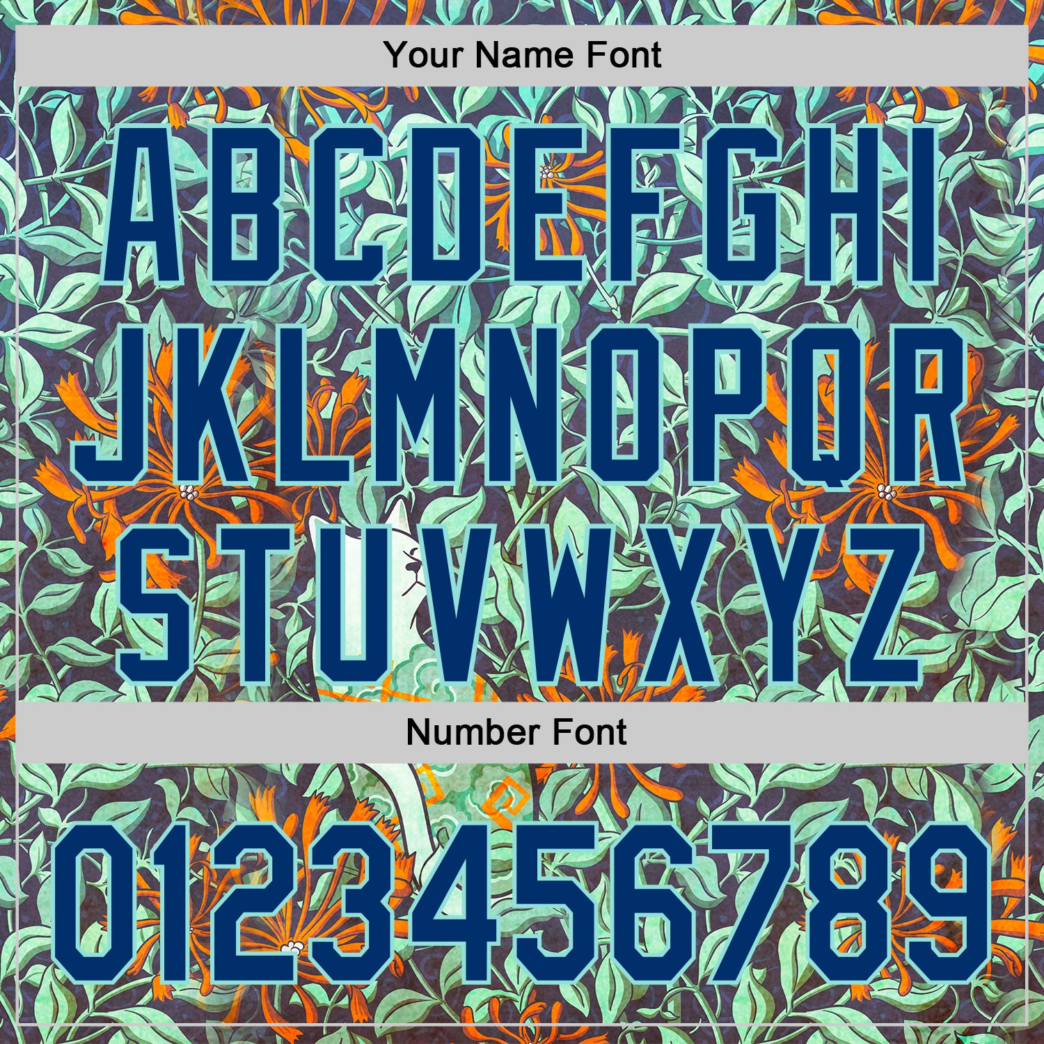 Custom Green US Navy Blue-Ice Blue 3D Syntetyc Cat And Honeysuckle Authentic Baseball Jersey