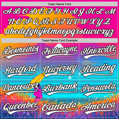 Custom Pink White-Black 3D Syntetyc Cyber Fuji Authentic Baseball Jersey