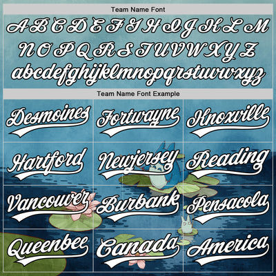 Custom Shadow Blue White-Black 3D Syntetyc Fishing In The Pond Authentic Baseball Jersey