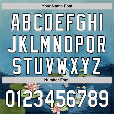 Custom Shadow Blue White-Black 3D Syntetyc Fishing In The Pond Authentic Baseball Jersey