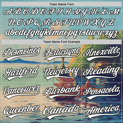 Custom Shadow Blue White-Black 3D Syntetyc Sunset Plane Authentic Baseball Jersey