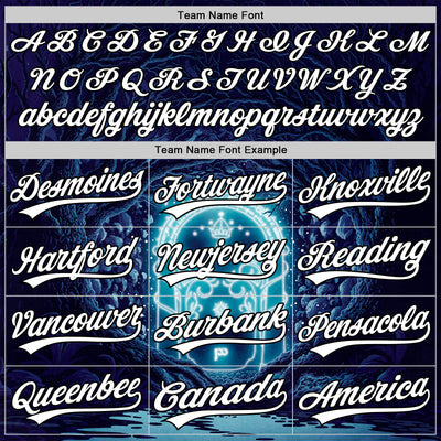 Custom Navy White-Black 3D Syntetyc Khazad Dum Authentic Baseball Jersey