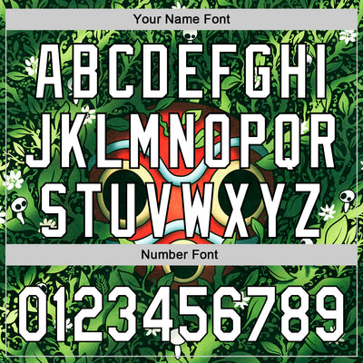 Custom Green White-Black 3D Syntetyc Warrior Mask Authentic Baseball Jersey