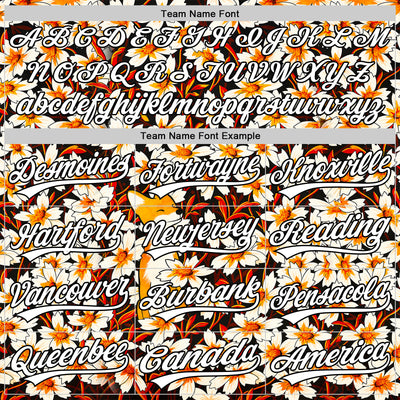 Custom Black White 3D Syntetyc Happy Fox Flowers Authentic Baseball Jersey