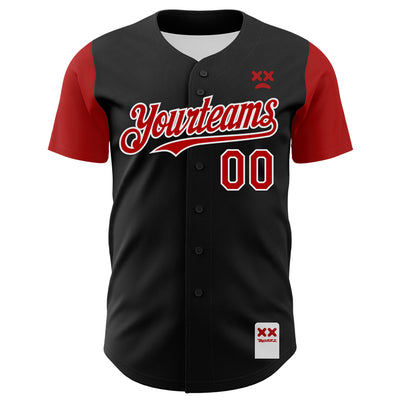 Custom Black Red-White 3D Revzzz Da Revzzz Authentic Baseball Jersey