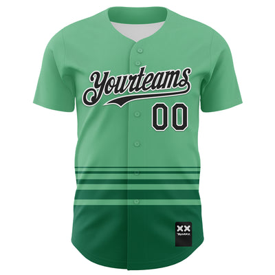 Custom Pea Green Black-White 3D Revzzz Greena Authentic Baseball Jersey