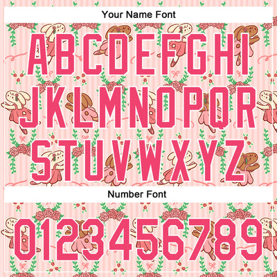 Custom Light Pink Neon Pink-White 3D Emi Bee Ballet Bunnies Authentic Baseball Jersey