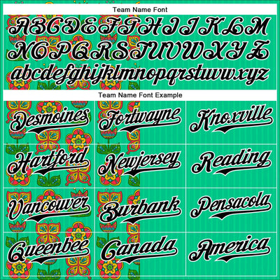 Custom Green Black-White 3D Emi Bee Butterfly Flower Authentic Baseball Jersey