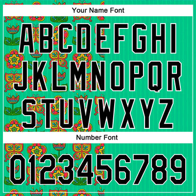 Custom Green Black-White 3D Emi Bee Butterfly Flower Authentic Baseball Jersey