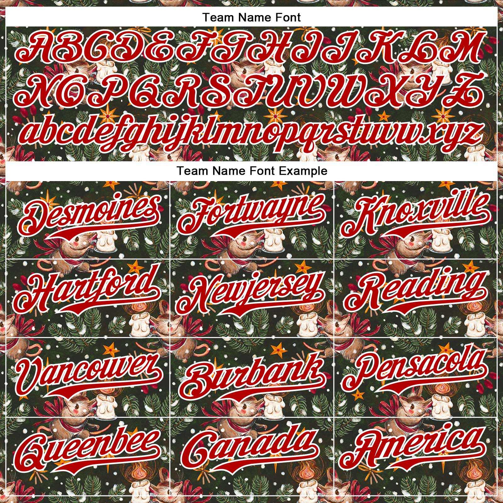 Custom Green Red-White 3D Emi Bee Christmas Mouse Candle Authentic Baseball Jersey